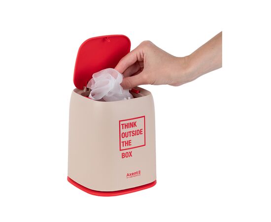 Кошик для паперів Axent Настільний контейнер для сміття, прямокутний, персиковий (2133-42-A), зображення 6