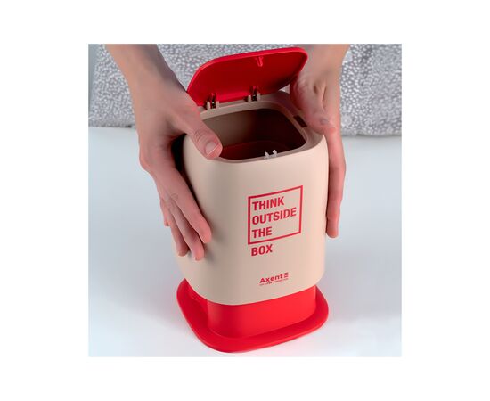 Кошик для паперів Axent Настільний контейнер для сміття, прямокутний, персиковий (2133-42-A), зображення 7