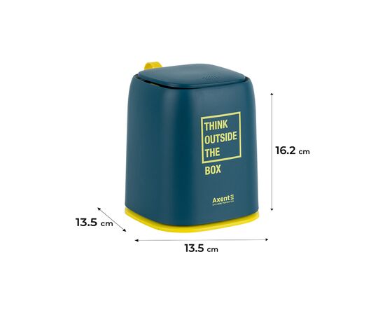 Кошик для паперів Axent Настільний контейнер для сміття, прямокутний, синій індіго (2133-47-A), зображення 3