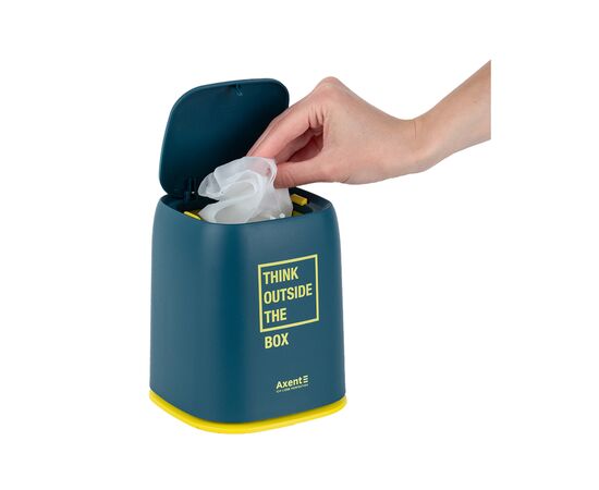 Кошик для паперів Axent Настільний контейнер для сміття, прямокутний, синій індіго (2133-47-A), зображення 6