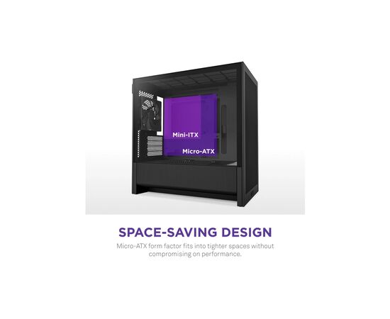 Корпус NZXT H3 Flow All Black (CC-H31FB-01), изображение 3 Корпус NZXT H3 Flow All Black (CC-H31FB-01), изображение 3