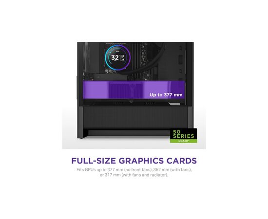 Корпус NZXT H3 Flow All Black (CC-H31FB-01), изображение 4 Корпус NZXT H3 Flow All Black (CC-H31FB-01), изображение 4