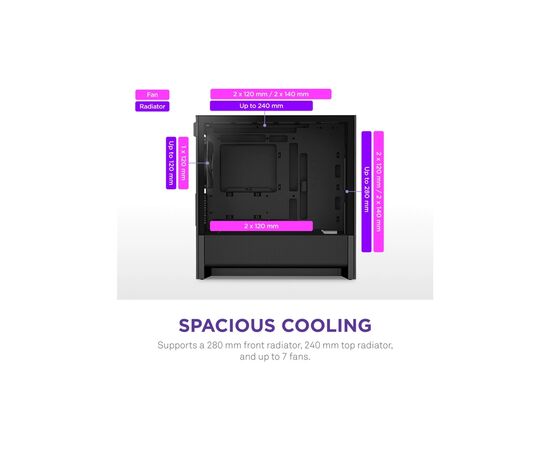 Корпус NZXT H3 Flow All Black (CC-H31FB-01), изображение 5 Корпус NZXT H3 Flow All Black (CC-H31FB-01), изображение 5