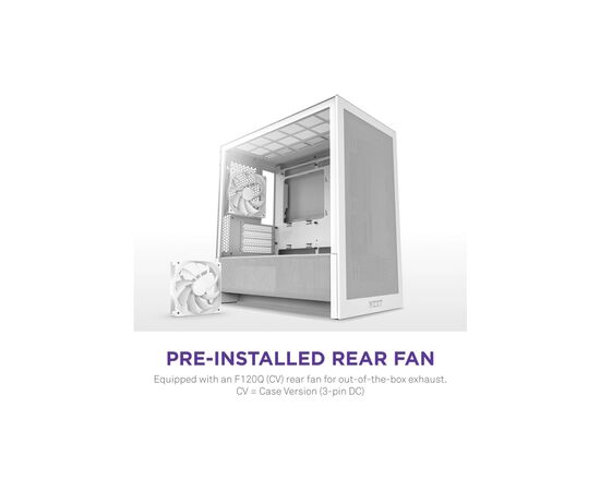Корпус NZXT H3 Flow All White (CC-H31FW-01), изображение 9 Корпус NZXT H3 Flow All White (CC-H31FW-01), изображение 9