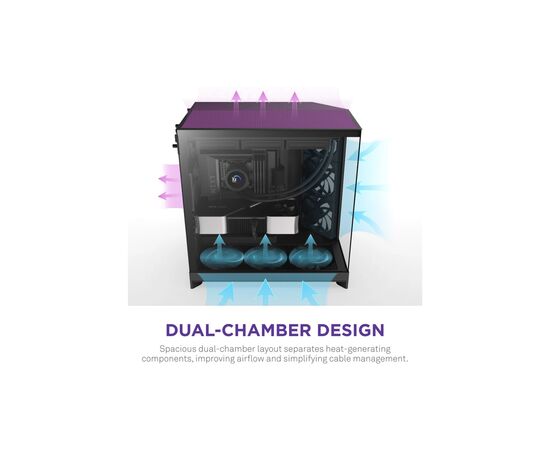 Корпус NZXT H9 Flow Dual-Chamber All Black (CM-H92FB-01), изображение 6 Корпус NZXT H9 Flow Dual-Chamber All Black (CM-H92FB-01), изображение 6