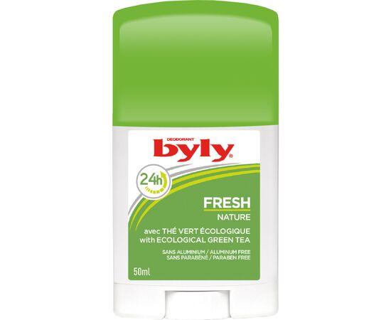 Дезодорант Byly Стик Fresh Nature Защита 24 часа С мятой и зеленым чаем Без алюминия 50 мл (8411104003293)