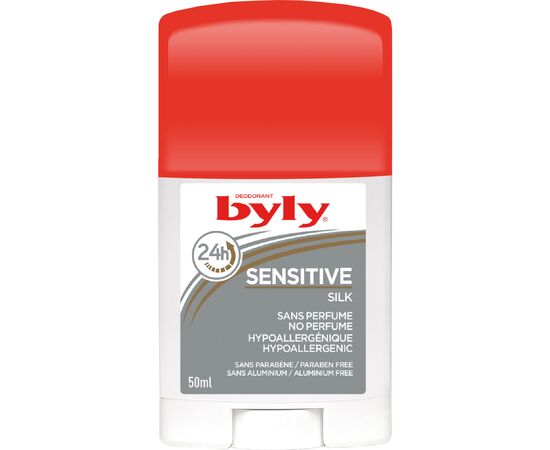 Дезодорант Byly Стик Sensitive Silk Защита 24 часа Без запаха и алюминия Гипоаллергенный для чувствительной кожи (8411104004740)