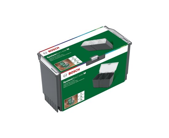 Ящик для инструментов Bosch SystemBox M, 235x105x133мм, 0.2кг (1.600.A01.V7R), изображение 3 Ящик для инструментов Bosch SystemBox M, 235x105x133мм, 0.2кг (1.600.A01.V7R), изображение 3