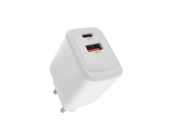Зарядний пристрій EMOS V02G20 1xUSB-A + 1xUSB-C PD20W GaN (V02G20)