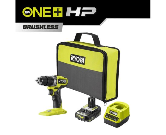 Шуруповерт Ryobi ONE+ HP RPD18C1-1C20G 18V, 1х2Ah, 60Нм, 450/1700об/мин, сумка (5133006525), изображение 6 Шуруповерт Ryobi ONE+ HP RPD18C1-1C20G 18V, 1х2Ah, 60Нм, 450/1700об/мин, сумка (5133006525), изображение 6
