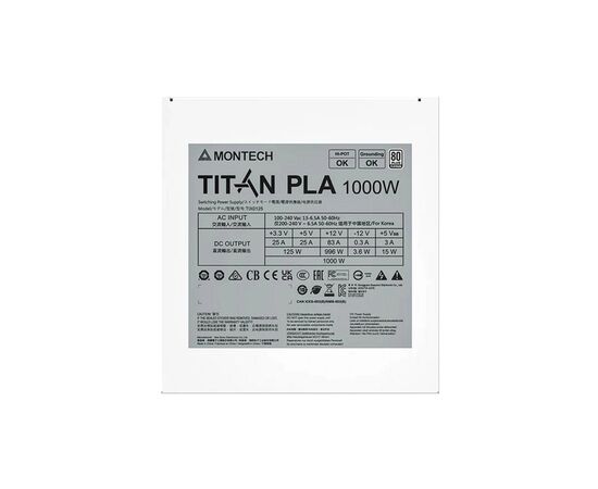 Блок питания MONTECH 1000W (TITAN PLA 1000), изображение 6 Блок питания MONTECH 1000W (TITAN PLA 1000), изображение 6