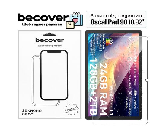 Стекло защитное BeCover Oscal Pad 90 10.92" (713695)
