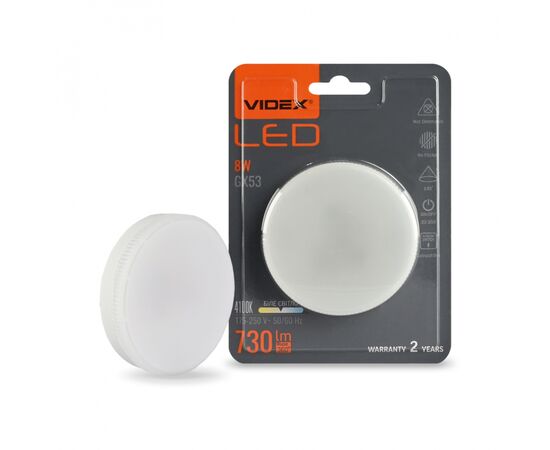 Лампочка Videx GX53 8W 4100K 220V (VL-GX53-08534), изображение 6 Лампочка Videx GX53 8W 4100K 220V (VL-GX53-08534), изображение 6