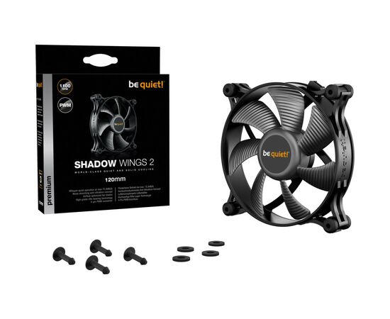 Кулер для корпуса Be quiet! Shadow Wings 2 120mm PWM (BL085), изображение 5 Кулер для корпуса Be quiet! Shadow Wings 2 120mm PWM (BL085), изображение 5