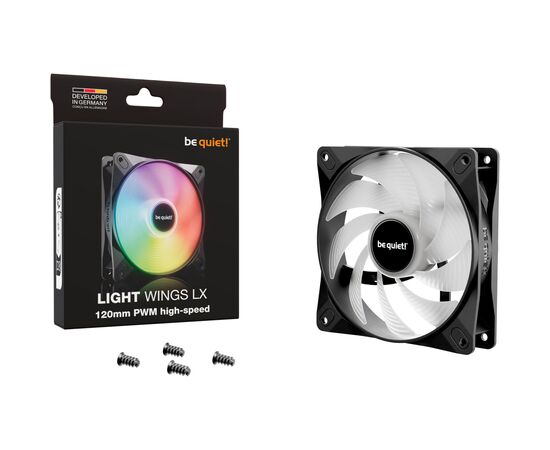 Кулер для корпуса Be quiet! LIGHT WINGS LX 120mm PWM high-speed (BL123), изображение 5 Кулер для корпуса Be quiet! LIGHT WINGS LX 120mm PWM high-speed (BL123), изображение 5