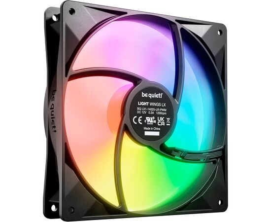 Кулер для корпуса Be quiet! LIGHT WINGS LX 140mm PWM (BL126), изображение 2 Кулер для корпуса Be quiet! LIGHT WINGS LX 140mm PWM (BL126), изображение 2