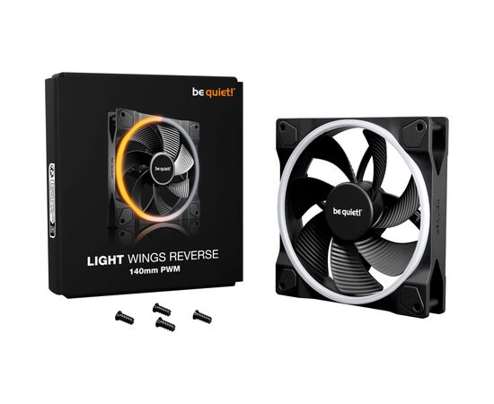 Кулер для корпуса Be quiet! Light Wings 140mm PWM Reverse чорний (BL134), изображение 5 Кулер для корпуса Be quiet! Light Wings 140mm PWM Reverse чорний (BL134), изображение 5