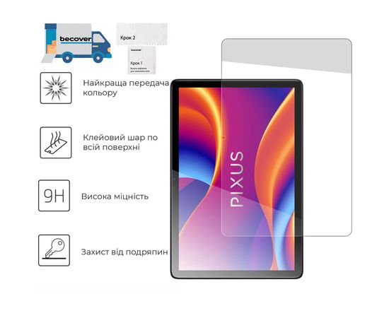 Стекло защитное BeCover Pixus Loga 10.1" (713702), изображение 2 Стекло защитное BeCover Pixus Loga 10.1" (713702), изображение 2