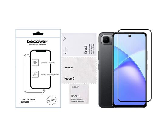 Скло захисне BeCover Infinix Smart 10 Plus (X6725B) Black (713726), зображення 2 Скло захисне BeCover Infinix Smart 10 Plus (X6725B) Black (713726), зображення 2