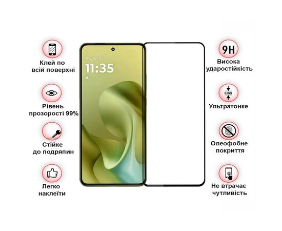 Стекло защитное BeCover Motorola Moto G86 Black (713727), изображение 3 Стекло защитное BeCover Motorola Moto G86 Black (713727), изображение 3