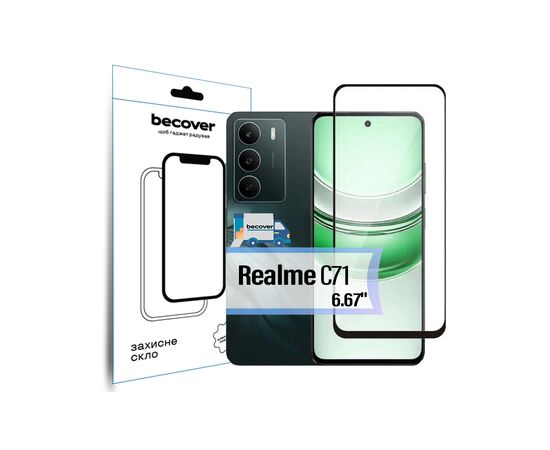 Стекло защитное BeCover Realme C71 Black (713728)