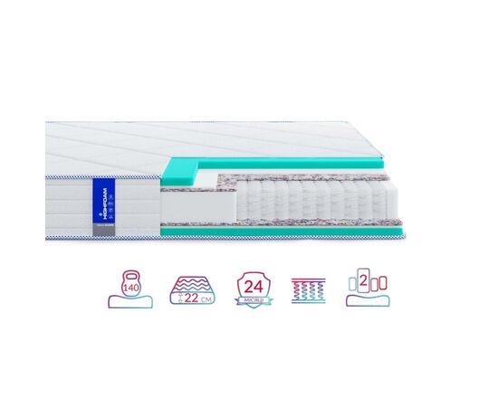 Матрас Highfoam Obeliks Eclipse, анатомический двусторонний 90 x 200 см (4820001158342), изображение 4 Матрас Highfoam Obeliks Eclipse, анатомический двусторонний 90 x 200 см (4820001158342), изображение 4