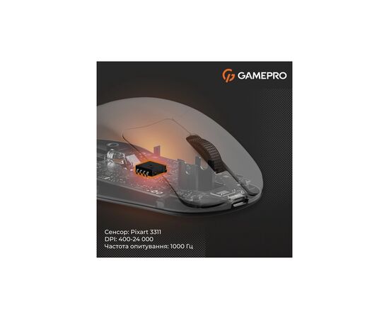 Мышка GamePro Genesis Avenger Wireless/Bluetooth/USB White (GM096W), изображение 7 Мышка GamePro Genesis Avenger Wireless/Bluetooth/USB White (GM096W), изображение 7