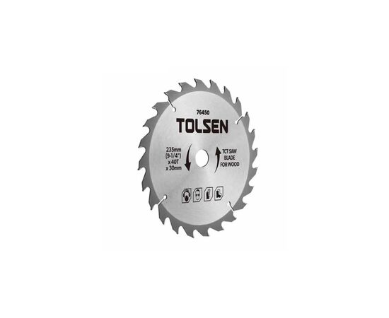 Диск пильный Tolsen с ТВС напайками по дереву 185х24Т*30мм (76430)