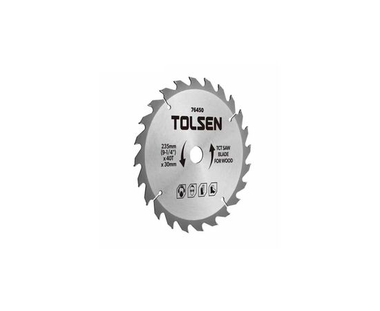 Диск пильный Tolsen с ТВС напайками по дереву 210х24Т*30мм (76440)