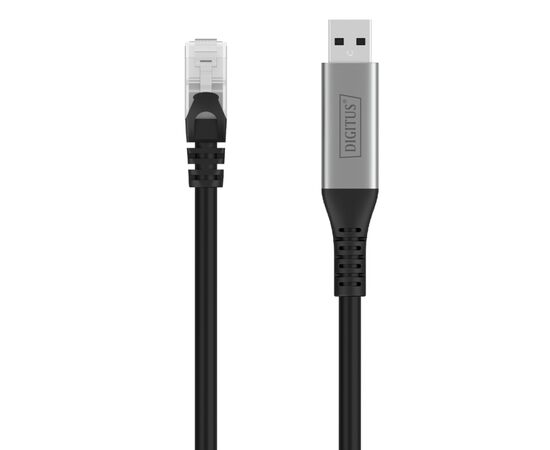 Дата кабель USB AM to RJ45 Ethernet 2.0m CAT6A S/FTP 1Gbps LSZH Digitus (AK-300600-020-S), изображение 2 Дата кабель USB AM to RJ45 Ethernet 2.0m CAT6A S/FTP 1Gbps LSZH Digitus (AK-300600-020-S), изображение 2