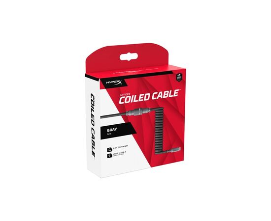 Дата кабель USB 2.0 AM to USB-C 1.37m coiled gray-black HyperX (6J679AA), изображение 11