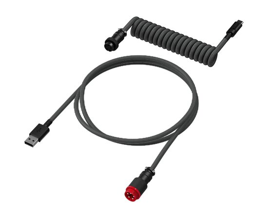 Дата кабель USB 2.0 AM to USB-C 1.37m coiled gray-black HyperX (6J679AA), изображение 2