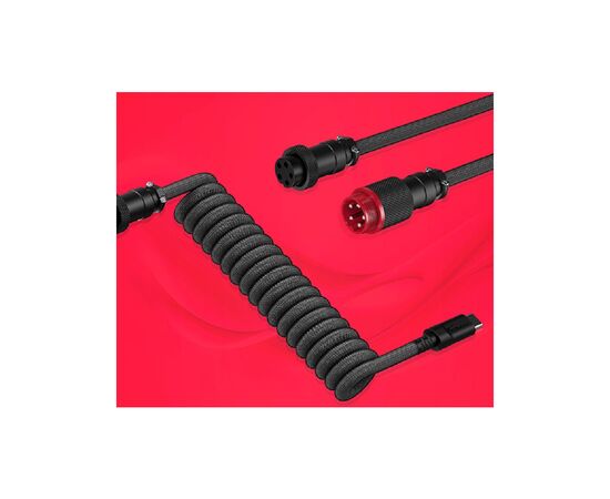 Дата кабель USB 2.0 AM to USB-C 1.37m coiled gray-black HyperX (6J679AA), изображение 6