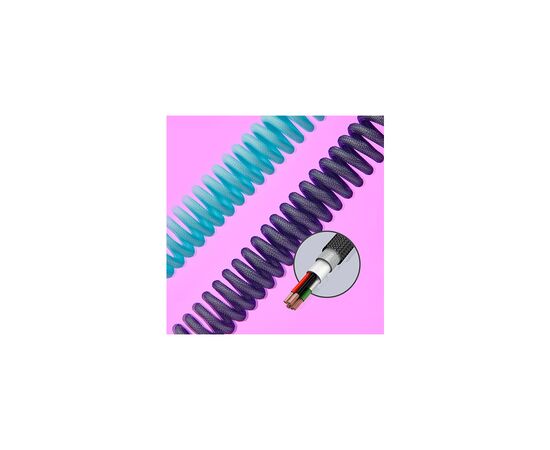 Дата кабель USB 2.0 AM to USB-C 1.37m coiled gray-black HyperX (6J679AA), изображение 7