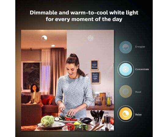 Умная лампочка Philips GU10 5W(50Вт) 2200K-6500K Tunable white ZigBee Bluetooth (929001953309), изображение 6 Умная лампочка Philips GU10 5W(50Вт) 2200K-6500K Tunable white ZigBee Bluetooth (929001953309), изображение 6