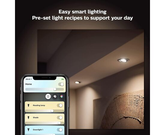Умная лампочка Philips GU10 5W(50Вт) 2200K-6500K Tunable white ZigBee Bluetooth (929001953309), изображение 8 Умная лампочка Philips GU10 5W(50Вт) 2200K-6500K Tunable white ZigBee Bluetooth (929001953309), изображение 8