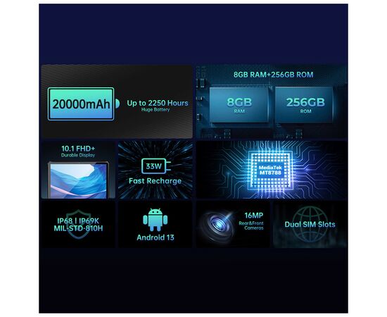 Планшет OUKITEL RT6 8/256GB /NFC/ LTE Black (6931940750233), изображение 9 Планшет OUKITEL RT6 8/256GB /NFC/ LTE Black (6931940750233), изображение 9