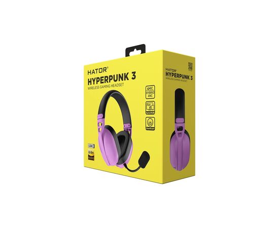 Наушники Hator Hyperpunk 3 Wireless Hi-Res SyncHUB connection Cyber Violet (ESH19), изображение 8 Наушники Hator Hyperpunk 3 Wireless Hi-Res SyncHUB connection Cyber Violet (ESH19), изображение 8