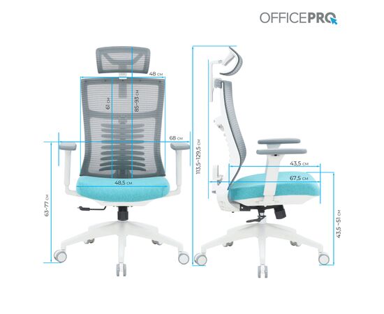 Офісне крісло OfficePro Balance OC550-W-DG-BL (OC550-W-DG-BL), зображення 12 Офісне крісло OfficePro Balance OC550-W-DG-BL (OC550-W-DG-BL), зображення 12