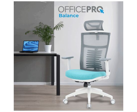 Офісне крісло OfficePro Balance OC550-W-DG-BL (OC550-W-DG-BL), зображення 3 Офісне крісло OfficePro Balance OC550-W-DG-BL (OC550-W-DG-BL), зображення 3