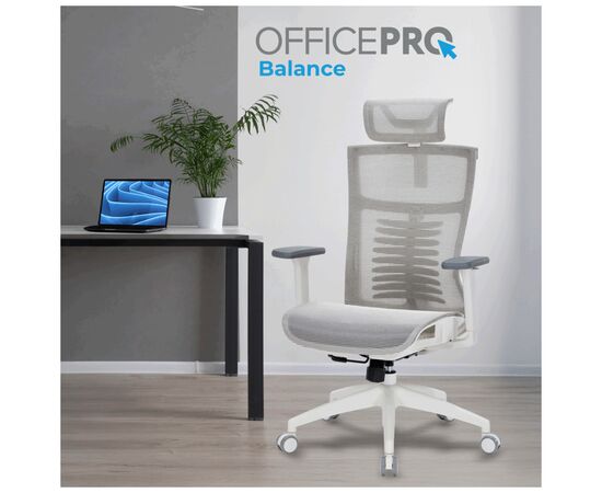 Офісне крісло OfficePro Balance OC620-W-LG-LG (OC620-W-LG-LG), зображення 2 Офісне крісло OfficePro Balance OC620-W-LG-LG (OC620-W-LG-LG), зображення 2
