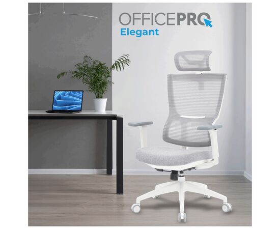 Офісне крісло OfficePro Elegant OC600-W-LG-LG (OC600-W-LG-LG), зображення 2 Офісне крісло OfficePro Elegant OC600-W-LG-LG (OC600-W-LG-LG), зображення 2