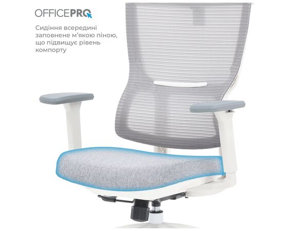 Офісне крісло OfficePro Elegant OC600-W-LG-LG (OC600-W-LG-LG), зображення 4 Офісне крісло OfficePro Elegant OC600-W-LG-LG (OC600-W-LG-LG), зображення 4