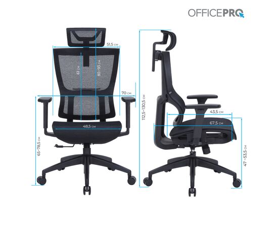 Офисное кресло OfficePro Elegant OC660-B-B-B (OC660-B-B-B), изображение 10 Офисное кресло OfficePro Elegant OC660-B-B-B (OC660-B-B-B), изображение 10