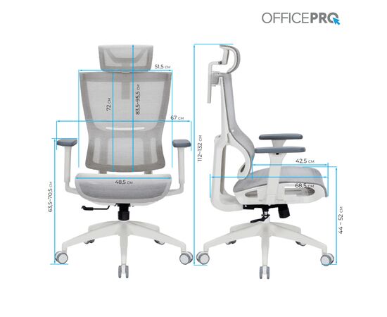 Офисное кресло OfficePro Elegant OC660-W-DG-DG (OC660-W-DG-DG), изображение 10 Офисное кресло OfficePro Elegant OC660-W-DG-DG (OC660-W-DG-DG), изображение 10