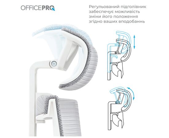 Офисное кресло OfficePro Elegant OC660-W-DG-DG (OC660-W-DG-DG), изображение 5 Офисное кресло OfficePro Elegant OC660-W-DG-DG (OC660-W-DG-DG), изображение 5