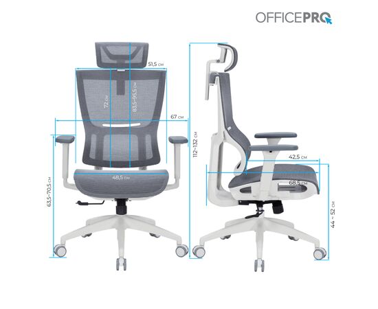 Офисное кресло OfficePro Elegant OC660-W-LG-LG (OC660-W-LG-LG), изображение 12 Офисное кресло OfficePro Elegant OC660-W-LG-LG (OC660-W-LG-LG), изображение 12