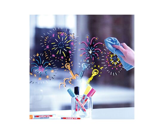 Маркер Edding Glass e-95 1,5-3 мм круглый белый (e-95/49), изображение 3 Маркер Edding Glass e-95 1,5-3 мм круглый белый (e-95/49), изображение 3