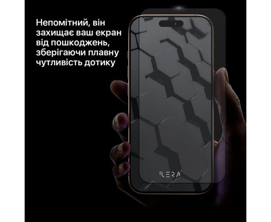 Стекло защитное iLera Fantom Glass iPhone 16 Pro (ILFANT16PR), изображение 7 Стекло защитное iLera Fantom Glass iPhone 16 Pro (ILFANT16PR), изображение 7
