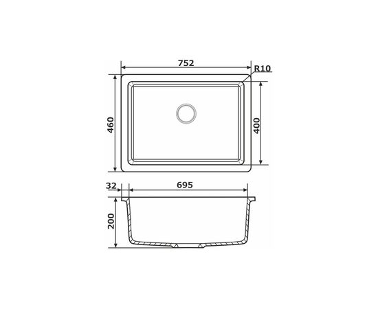Мойка кухонная GRANADO Under top XL avena (gr3702), изображение 8